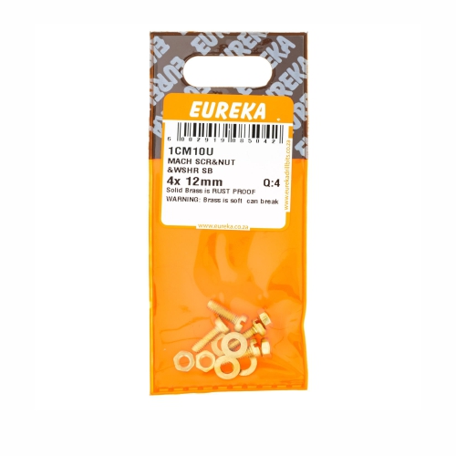 MACH SCR&NUT&WSHR SB 4x12mm (PACK QTY: 4)