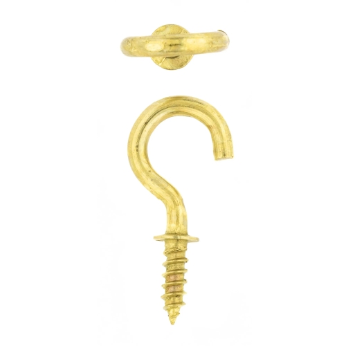 CUP HOOK ROUND BR/P 32mm (PACK QTY: 6)