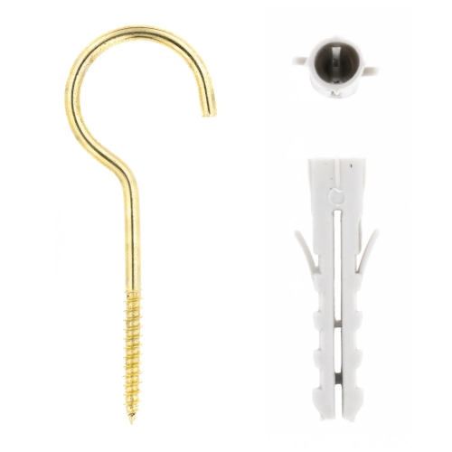 CUP HOOK L/THR & PLG 50mm (PACK QTY: 4)