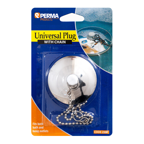 UNIVERSAL PLUG WITH CHAIN SILVER