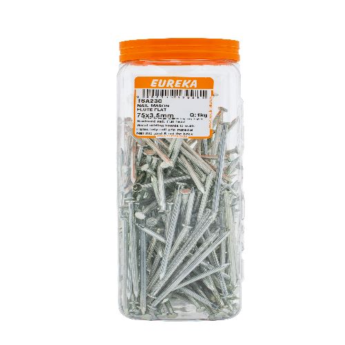 NAIL MASON FLUTE FLAT 75x3.5mm (PACK QTY: 1kg)